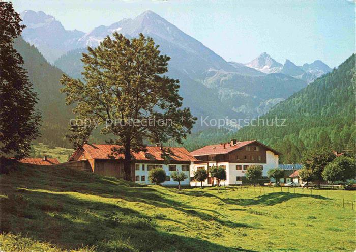 Birgsau Oberstdorf Bauernhaus Blick gegen Allgaeuer Alpen