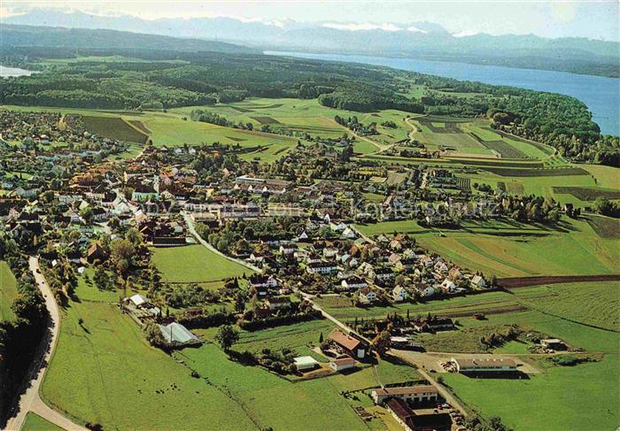 Inning Ammersee Panorama Blick auf Karwendelgebirge Wettersteingebirge Zugspitze
