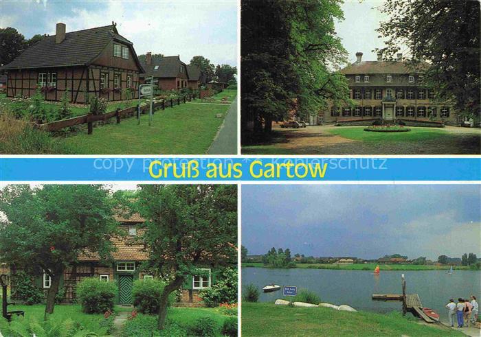 Gartow Elbe Teilansichten Badesteg an der Elbe