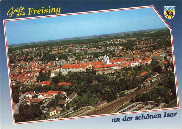 Freising Oberbayern Stadtpanorama Eisenbahn