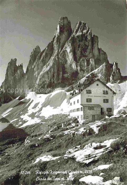 Rifugio Zsigmondy-Comici Huette 2224m IT Berghaus Dolomiten Croda dei Topi Zwoel
