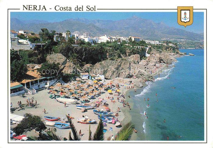 Nerja Costa del Sol ES Playa y acantilados Kuestenpanorama Strand