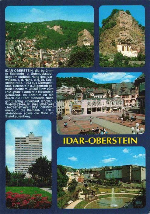 Idar-Oberstein Jdar-Oberstein Panorama Felsenkirche Marktplatz Hochhaus Parkanla
