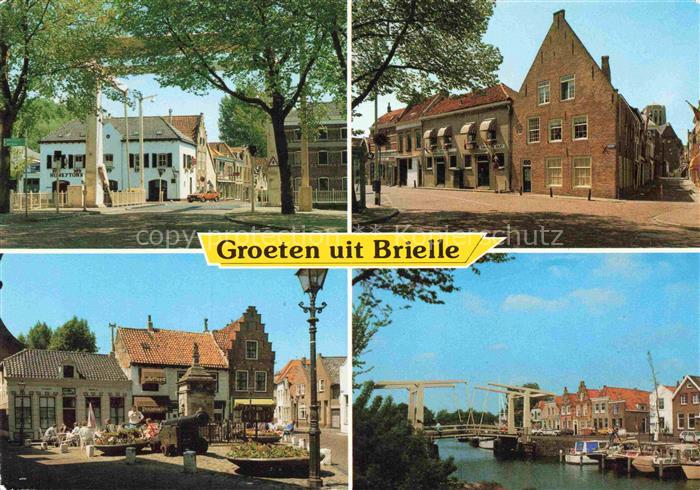 Brielle NL Motive Ortszentrum Marktplatz Kanal Zugbruecke