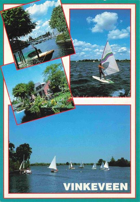 Vinkeveen NL Partien am Wasser Hafen Wassersport Segeln Windsurfen