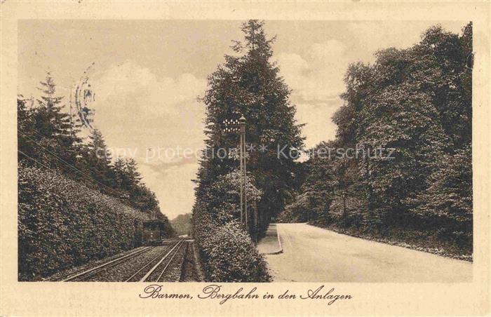 Barmen Wuppertal Bergbahn in den Anlagen Feldpost