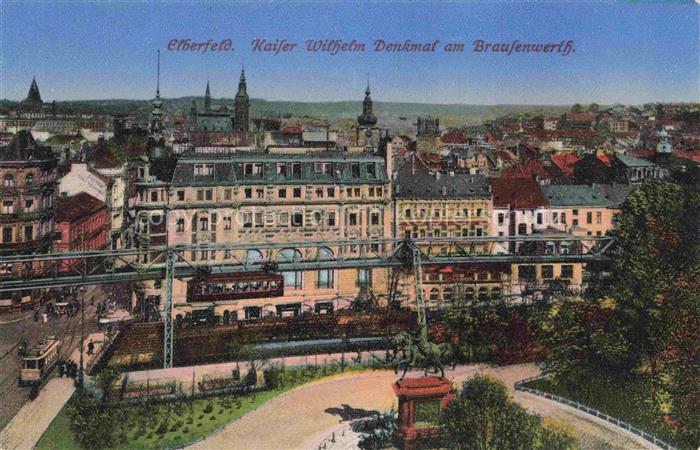 Elberfeld Barmen WUPPERTAL Kaiser Wilhelm Denkmal am Brausenwerth Schwebebahn