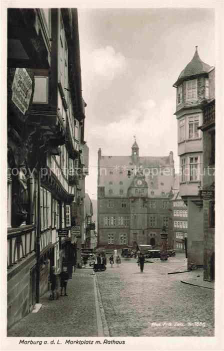 MARBURG LAHN Marktplatz mit Rathaus