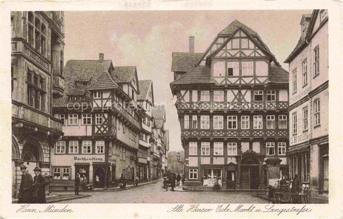 Hann. Muenden Alte Haeuser Ecke Markt und Langestrasse Altstadt Fachwerkhaeuser