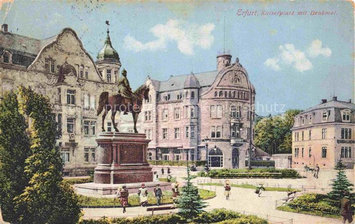 ERFURT CITY Kaiserplatz mit Denkmal