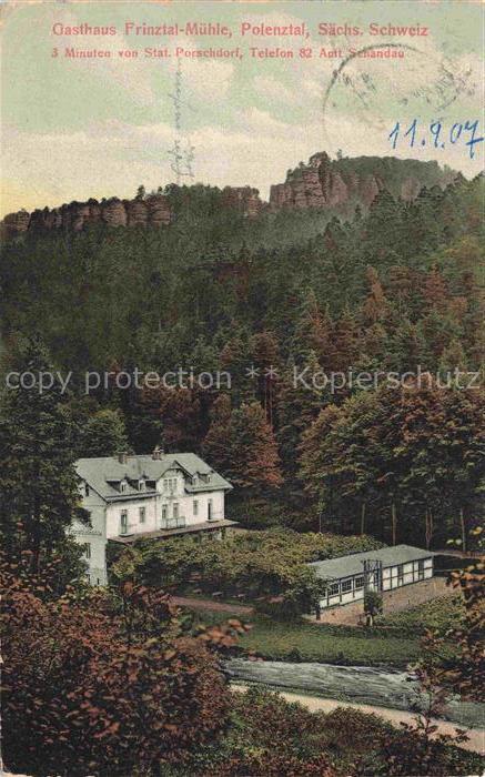 Porschdorf Sachsen Gasthaus Frinztal-Muehle Polenztal