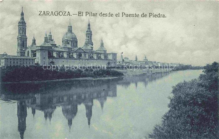 ZARAGOZA Saragossa ES El Pilar desde el Puente de Piedra