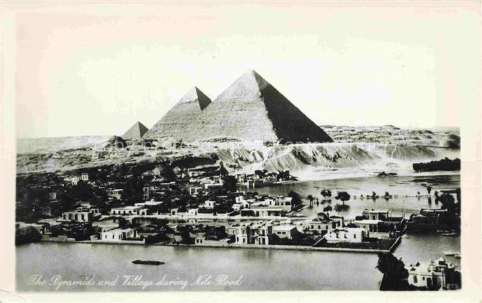 CAIRO  Kairo Caire Egypt The Pyramids and Village during Nile Flood