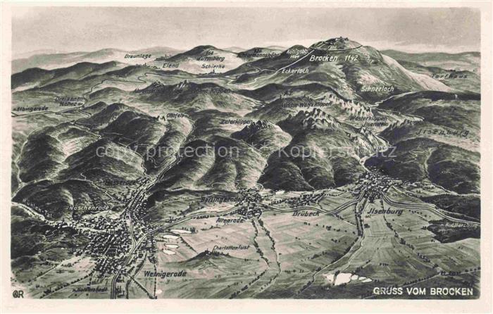 Wernigerode Harz und Umgebung Brocken aus der Vogelperspektive