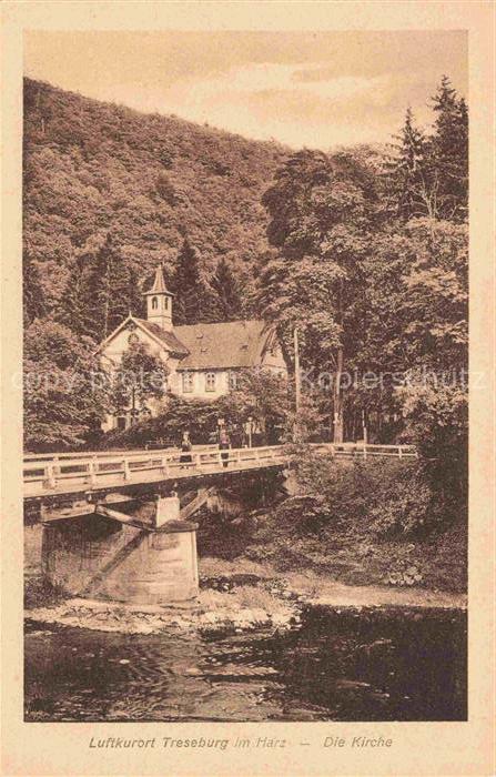 Treseburg Thale Harz Sachsen-Anhalt Partie am Fluss Blick zur Kirche