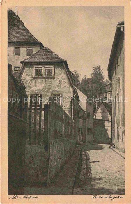 Alt Meissen Elbe Saechsische Heimatschutzpostkarte Leinewebergasse