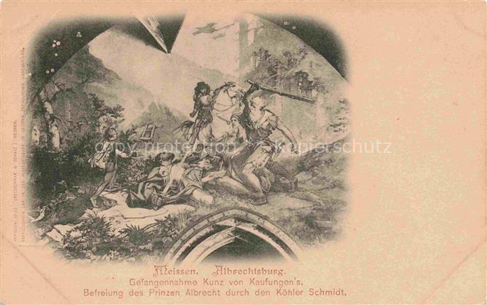 MEIssEN Elbe Sachsen Albrechtsburg Gemaelde Befreiung Prinz Albrecht