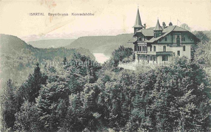 Bayerbrunn Baierbrunn Isartal Bayern Konradshoehe Panorama Isartal Alpenkette