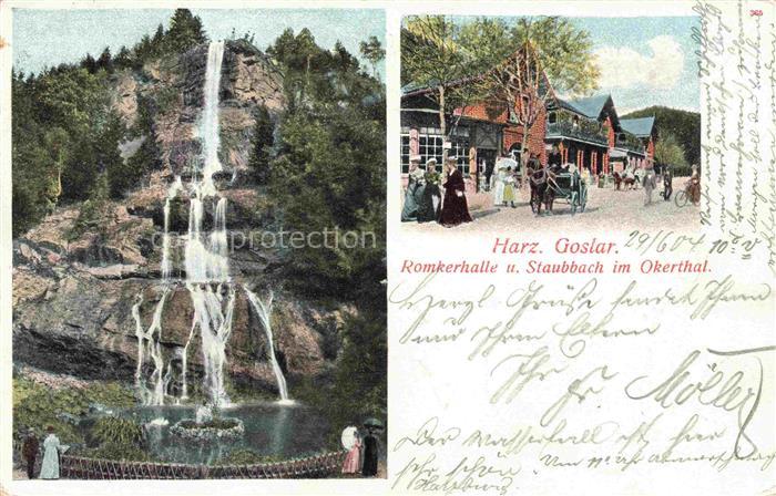 GOSLAR Harz Niedersachsen Romkerhalle und Staubbach im Okertal Wasserfall
