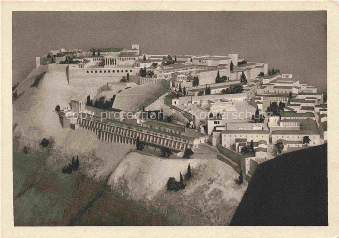 BERLIN  CITY Pergamonmuseum Modell der Burg Pergamon Hans Schleif 2. Die Burg vo