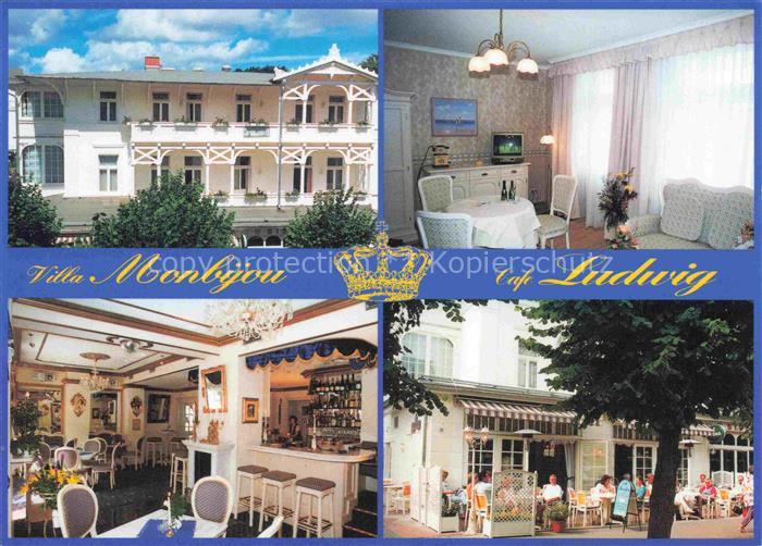 Binz Ruegen Villa Monbijou Café Ludwig Gastraum Terrasse