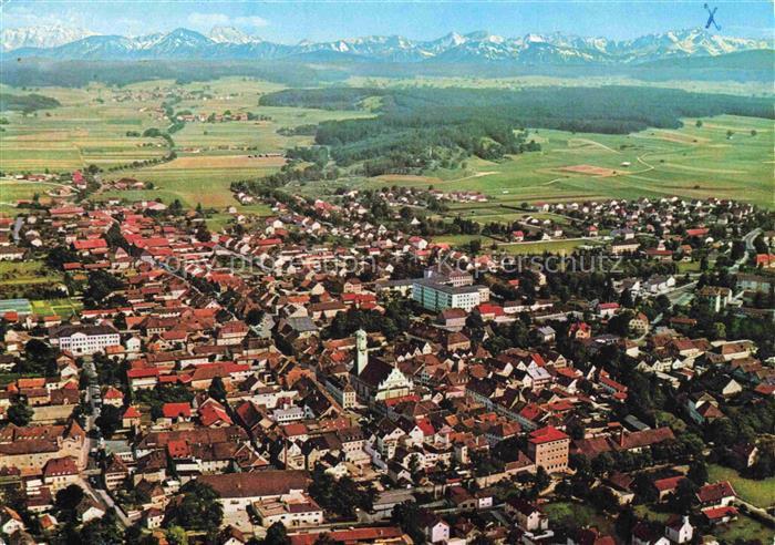 Weilheim Oberbayern Panorama Blick gegen Zugspitze Alpen