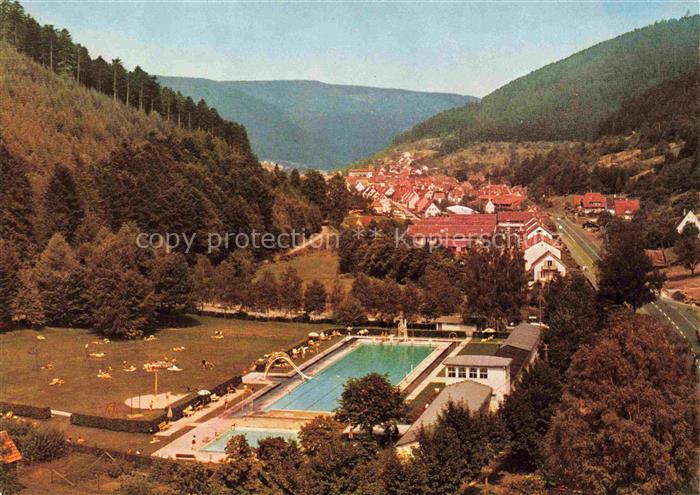 Calmbach Enz Panorama Kurort im Schwarzwald Freibad