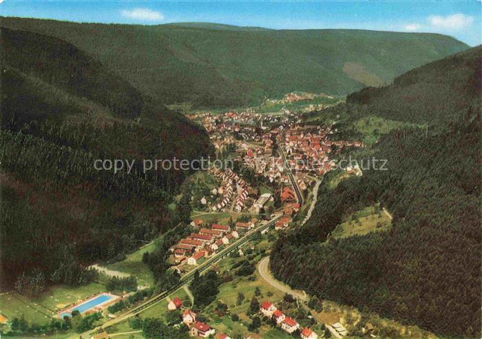 Calmbach Enz Panorama Kurort im Schwarzwald Freibad