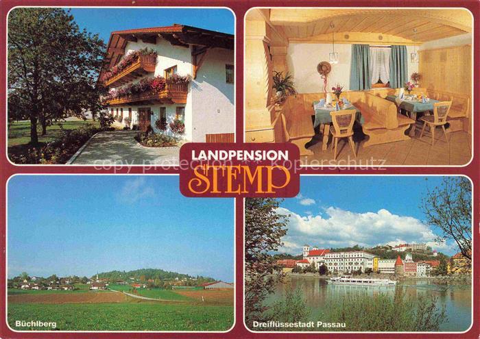 Buechlberg Landpension Stemp Gastraum Panorama Dreifluessestadt Passau Partie am