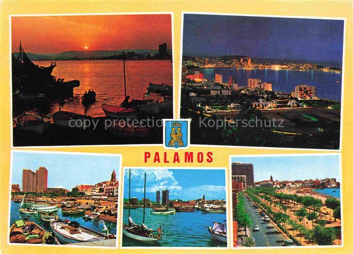 Palamos Costa Brava ES Varios aspectos Sonnenuntergang Hafen Nachtaufnahme Stran