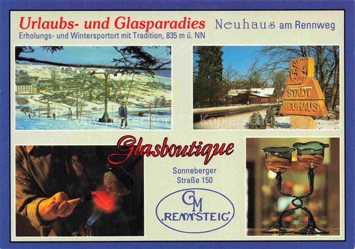 Neuhaus Rennweg Glasboutique Original Thueringer Glaskunst Winterpanorama Skilif