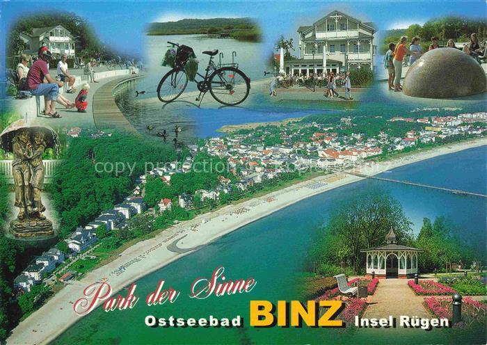 Binz Ruegen Teilansichten Kurpromande Strand Luftaufnahme