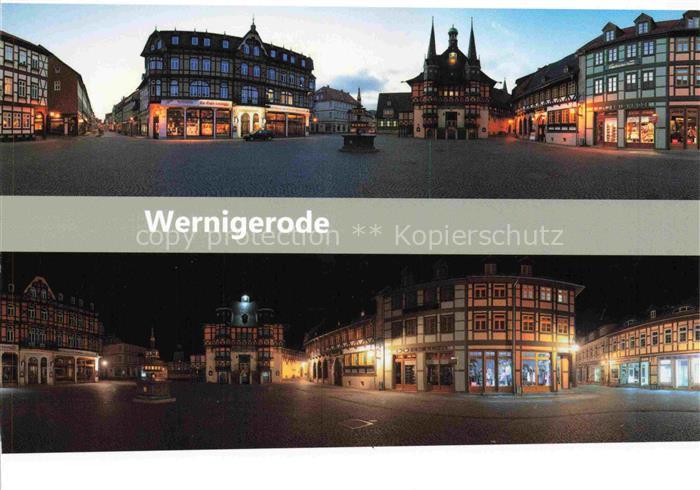 Wernigerode Harz Partie im Stadtzentrum am Abend