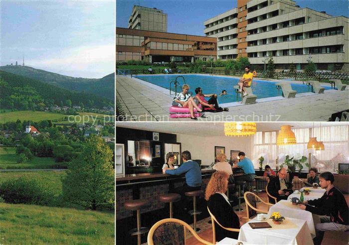 Tabarz Bad Tabarz Inselberg-Klinik Swimming Pool Restaurant Bar Landschaftspanor