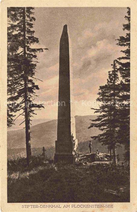 Ploeckensteinsee Plesne Jezero Nova Pec Neuofen CZ Stifter Denkmal am Plockenste
