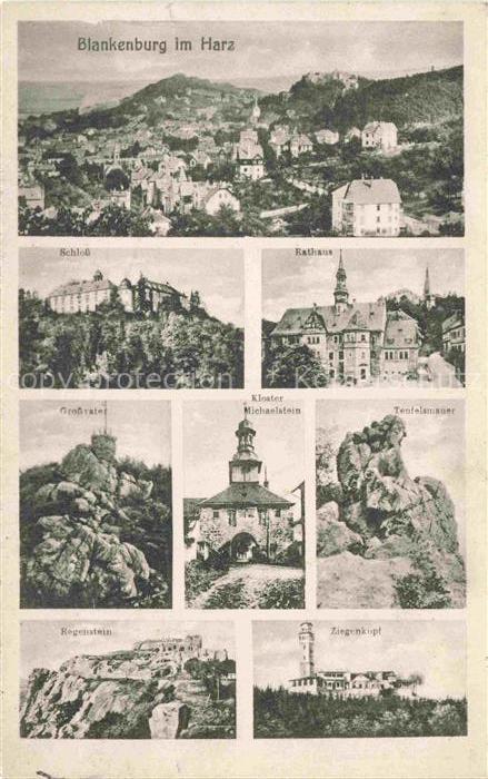 Blankenburg Harz Panorama Schloss Rathaus Grossvater Teufelsmauer Regenstein Zie