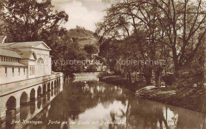 BAD KIssINGEN Partie an der Saale mit Bodenlaube