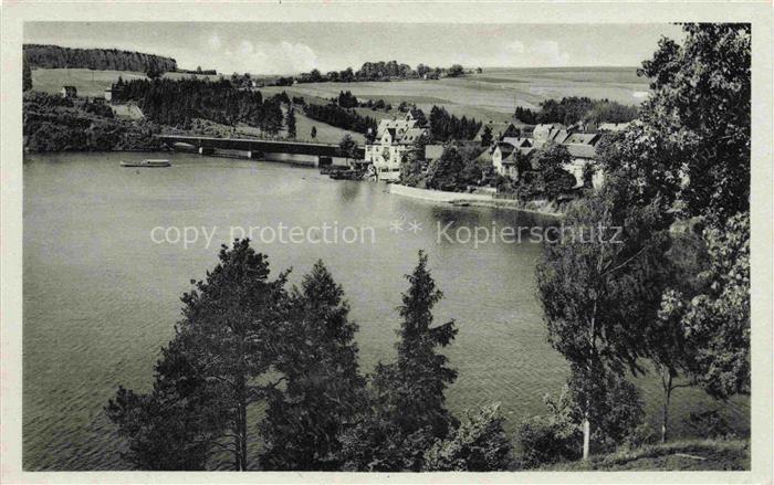 Saalburg Saale Thueringen am Stausee der Saaletalsperre