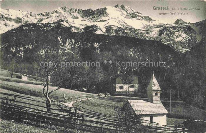 Graseck Garmisch-Partenkirchen mit Kapelle und Wetterstein
