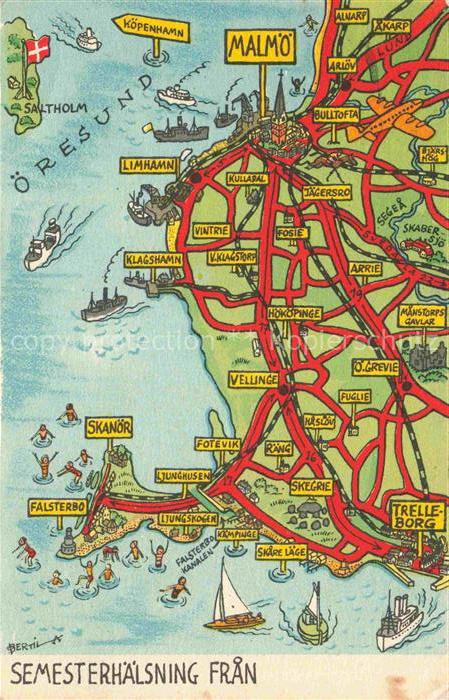 Malmoe Sweden Gebietskarte