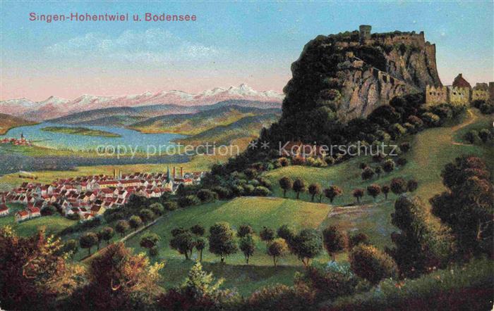 SINGEN Hohentwiel und Bodensee Panorama