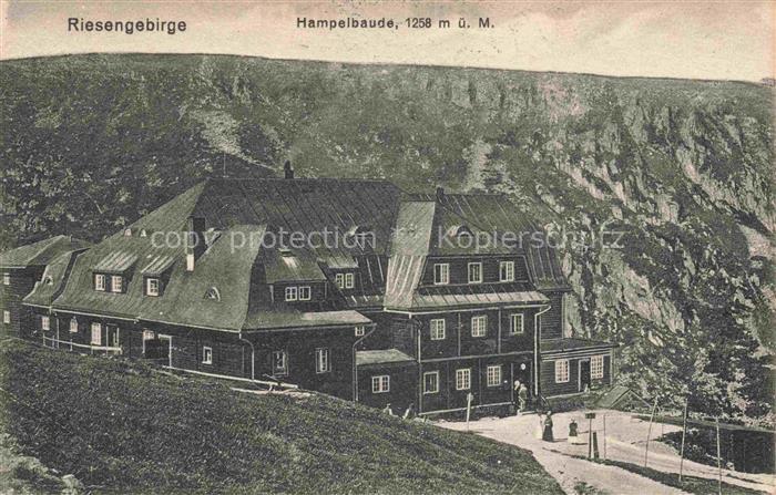 Hampelbaude Schronisko Strzecha Akademicka PL mit Riesengebirge