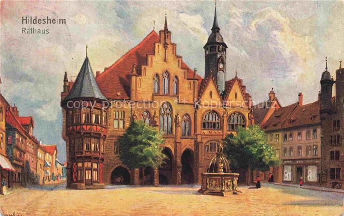 HILDESHEIM CITY Rathaus Brunnen