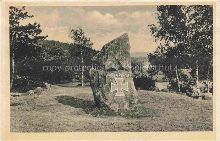 Bautzen Sachsen Denkstein auf den Kreckwitzer Hoehen