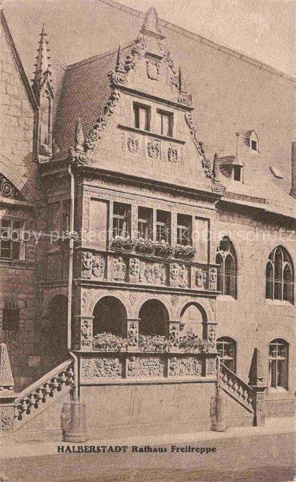 Halberstadt Harz Rathaus Freitreppe
