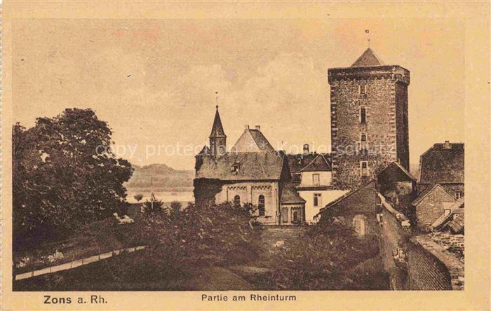 Zons Rhein Partie am Rheinturm