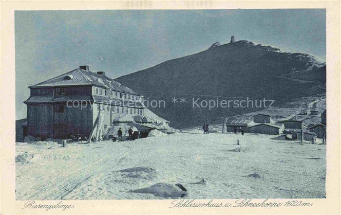 Schlesierhaus Schlesiertalbaude 1400m Riesengebirge PL mit Schneekoppe