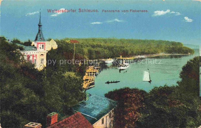 Woltersdorf Erkner Brandenburg Woltersdorfer Schleuse Panorama vom Flakensee