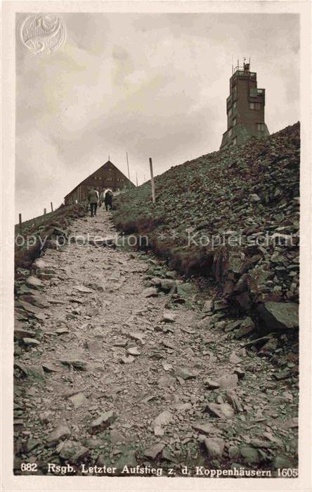 Karpacz Krummhuebel Riesengebirge PL Letzter Aufstieg zu den Koppenhaeusern Doku