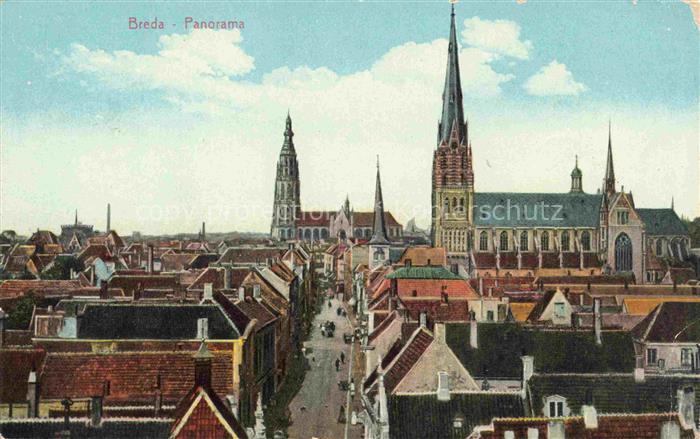 BREDA  Noord-Brabant NL Stadtansicht mit Kirche